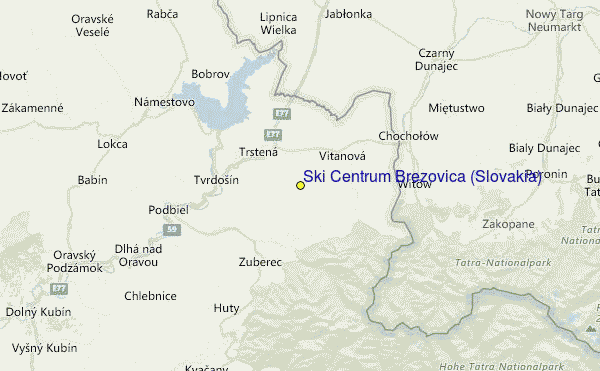 Ski Centrum Brezovica (Slovakia) Location Map