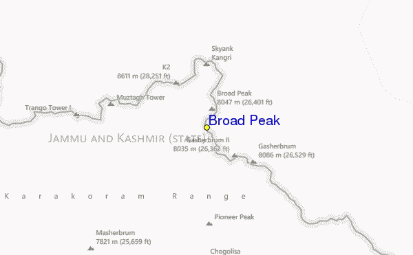 Broad Peak Location Map