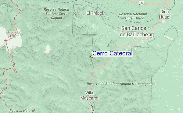 Cerro Catedral Location Map