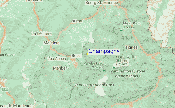 Champagny Location Map