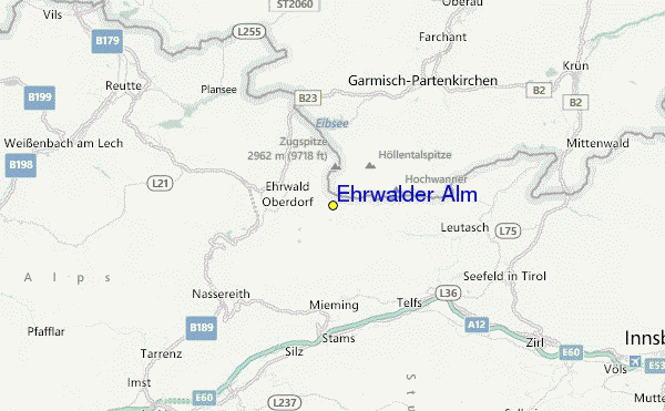 Ehrwalder Alm Location Map