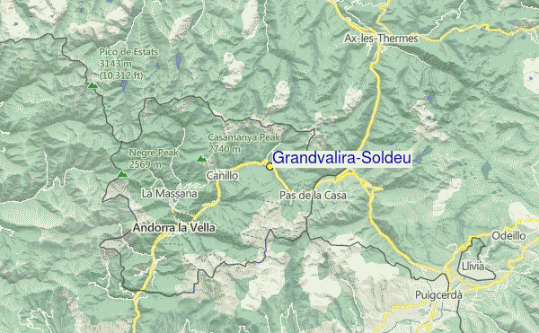 Grandvalira-Soldeu Location Map