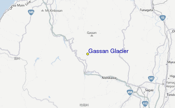 Gassan Glacier Location Map