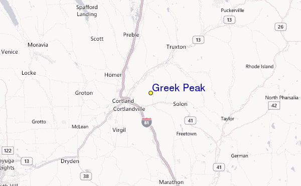 Greek Peak Location Map
