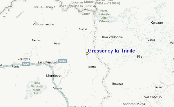 Gressoney-la-Trinite Location Map
