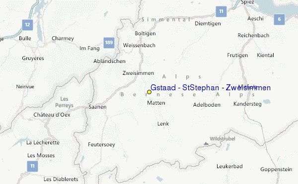 Gstaad - St.Stephan - Zweisimmen Location Map