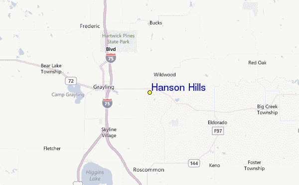 Hanson Hills Location Map