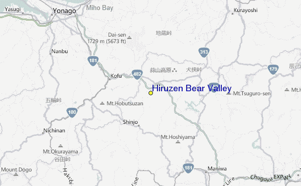 Hiruzen Bear Valley Location Map