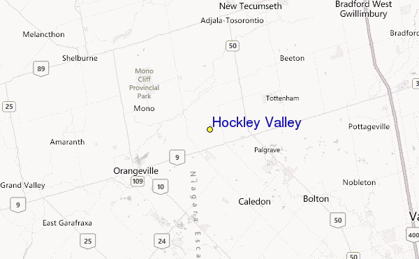 Hockley Valley Location Map