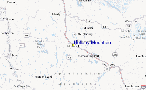 Holiday Mountain Location Map