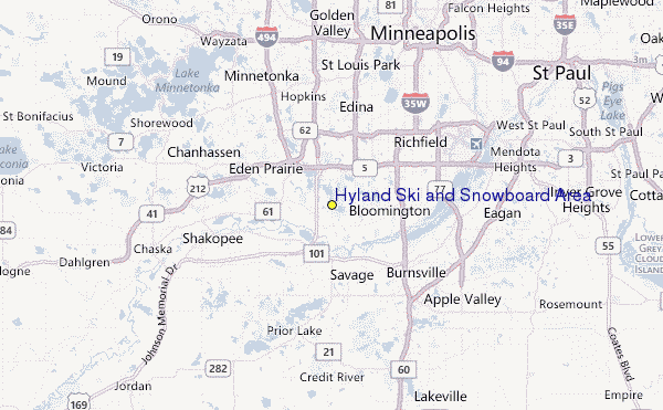 Hyland Ski and Snowboard Area Location Map