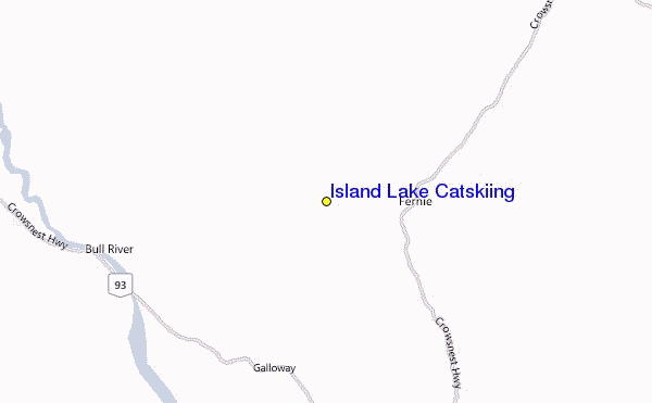 Island Lake Catskiing Location Map
