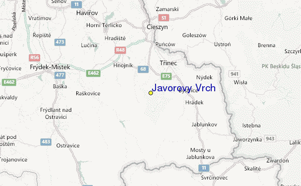 Javorový Vrch Location Map