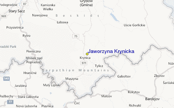 Jaworzyna Krynicka Location Map