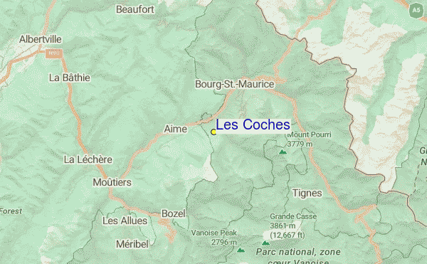 Les Coches Location Map