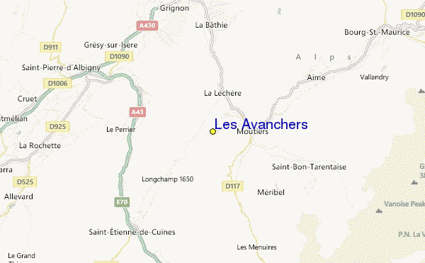 Les Avanchers Location Map