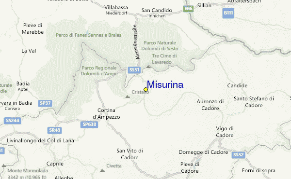 Misurina Location Map