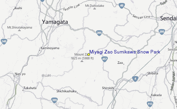 Miyagi Zao Sumikawa Snow Park Location Map