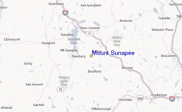 Mount Sunapee Location Map