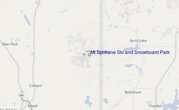 Mt Spokane Ski and Snowboard Park Location Map