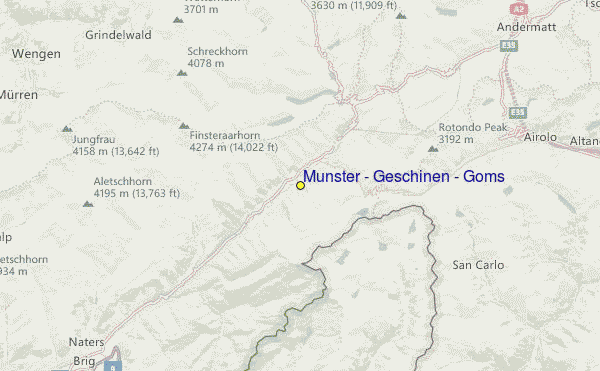 Münster - Geschinen - Goms Location Map