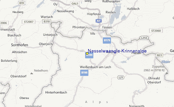 Nesselwaengle/Krinnenalpe Location Map