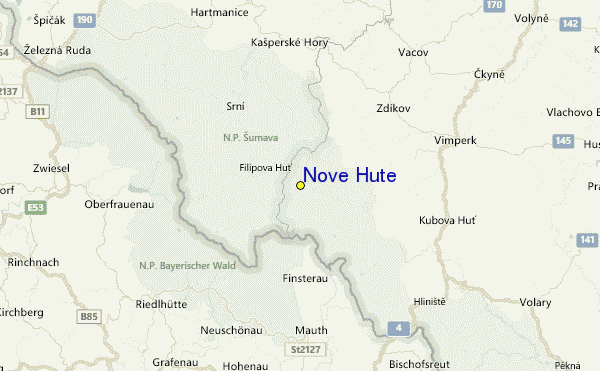 Nové Hutě Location Map