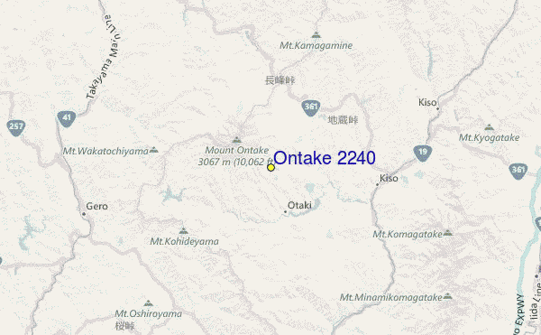 Ontake 2240 Location Map
