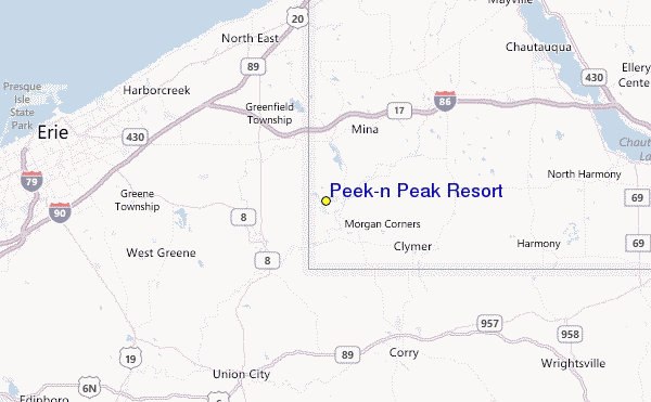 Peek'n Peak Resort Location Map