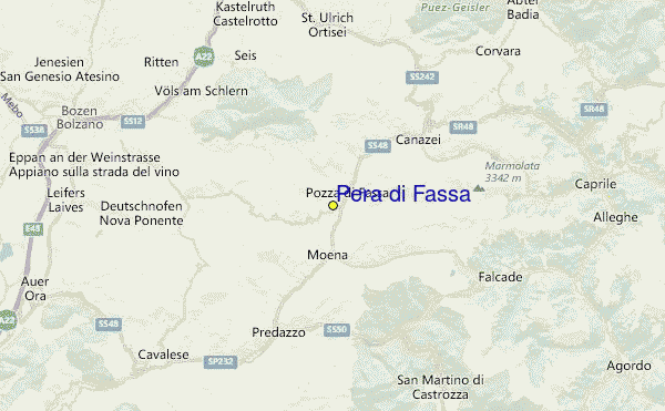 Pera di Fassa Location Map