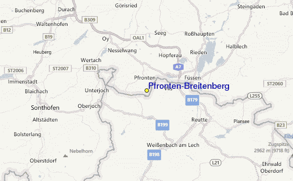 Pfronten/Breitenberg Location Map