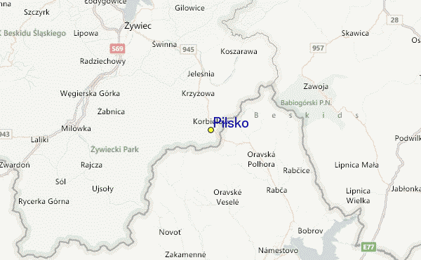 Pilsko Location Map