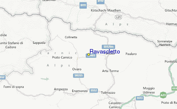 Ravascletto Location Map