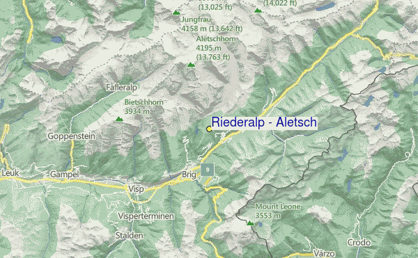 Riederalp - Aletsch Location Map