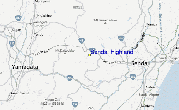 Sendai Highland Location Map