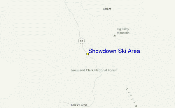 Showdown Ski Area Location Map