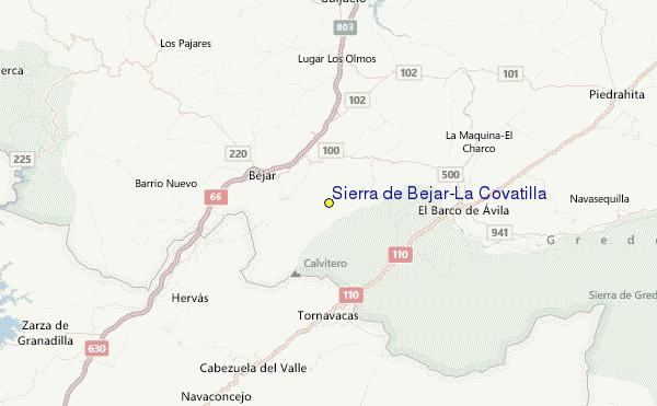 Sierra de Béjar - La Covatilla Location Map