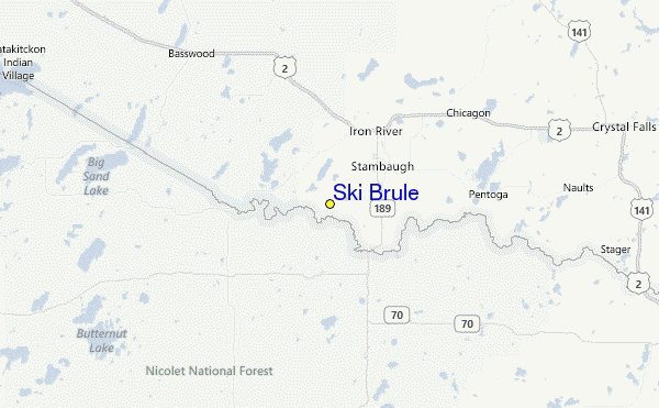 Ski Brule Location Map