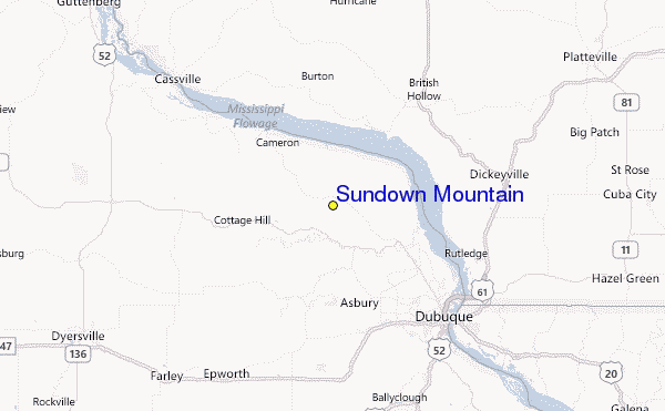 Sundown Mountain Location Map