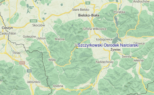 Szczyrkowski Ośrodek Narciarski Location Map