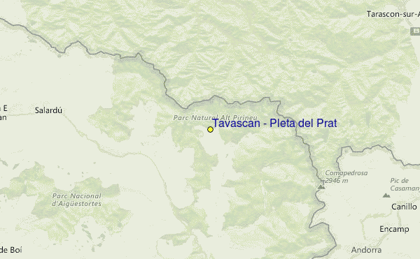 Tavascan - Pleta del Prat Location Map