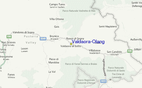 Valdaora/Olang Location Map