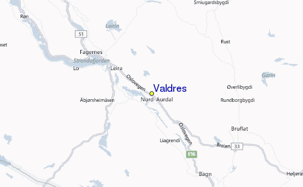 Valdres Location Map