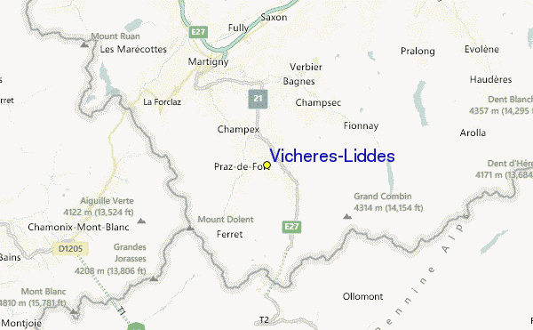 Vichères-Liddes Location Map