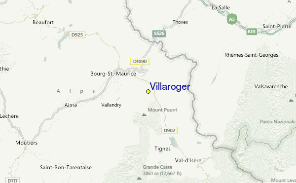 Villaroger Location Map