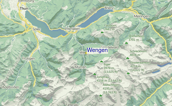 wengen mapa Wengen Průvodce po středisku, mapa lokací & Wengen ubytovaní