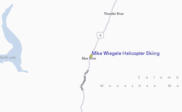 Mike Wiegele Heli-Skiing Resort Location Map