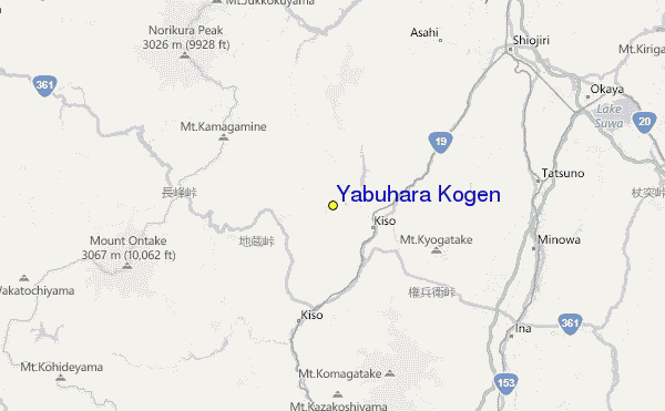 Yabuhara Kogen Location Map