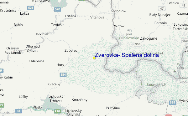 Roháče - Zverovka/Spálená dolina Location Map
