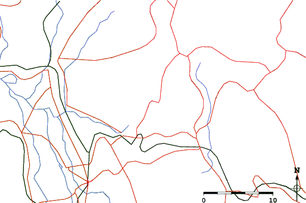 Roads and rivers close to Alts Bandai